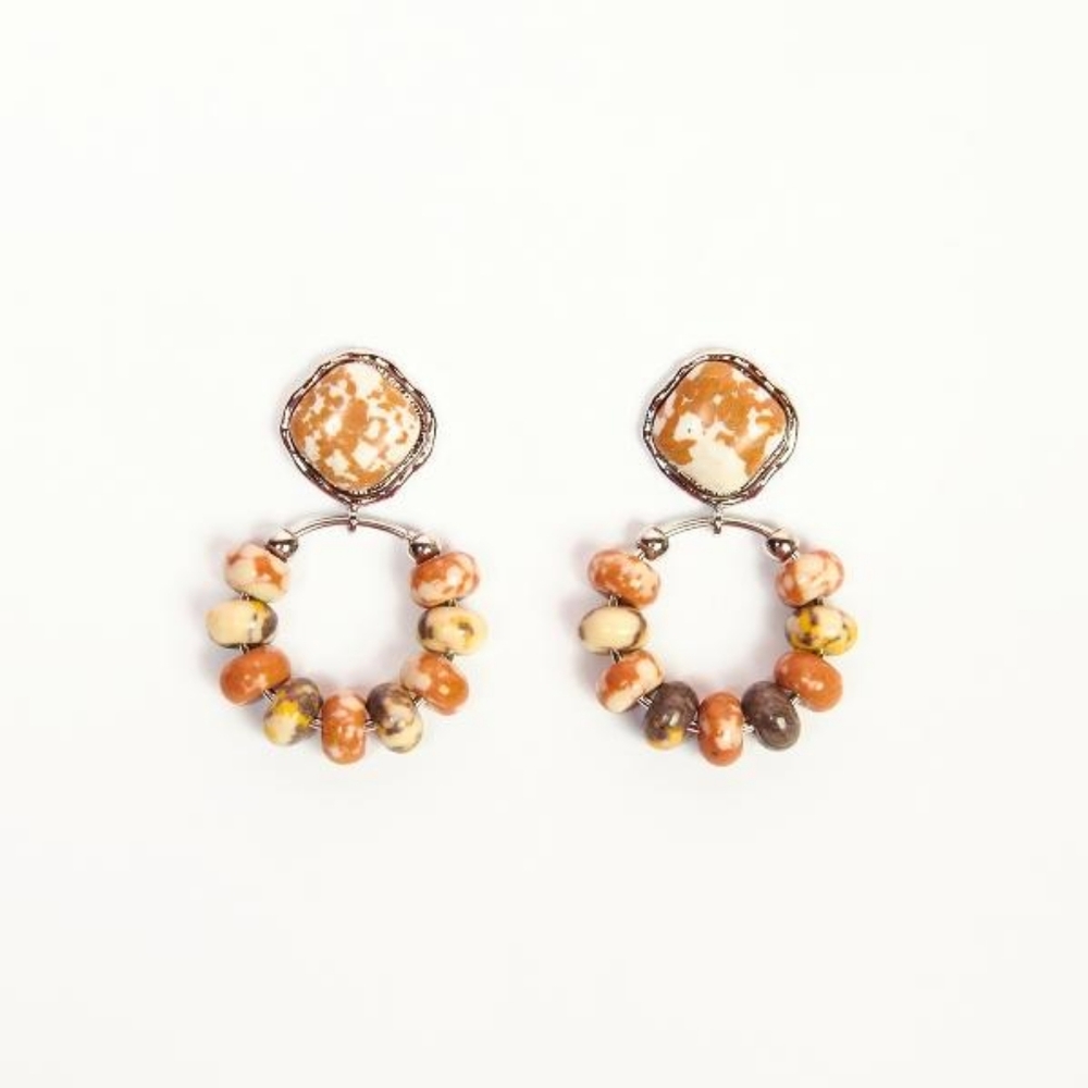 SASSY Jones  Brown Tezra Earrings brand new unworn